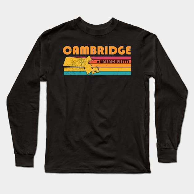 Cambridge Massachusetts Vintage Distressed Souvenir Long Sleeve T-Shirt by NickDezArts